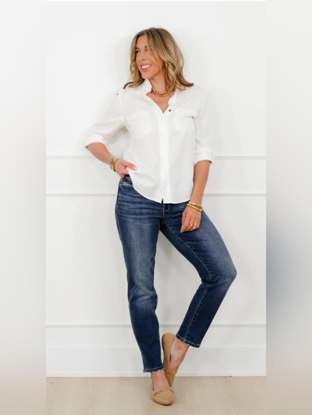 ​Judy Blue Boyfriend Fit Jeans Size 9 / 29 Mid Rise Relaxed Stretch Medium Wash